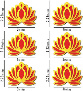 3 Different Sizes Blue Velvet & Golden Acrylic Lotus Set of 18 main image 1