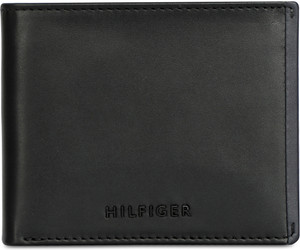 TOMMY HILFIGER Men Casual Black Genuine Leather Wallet Black