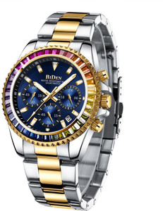 Shopsy BIDEN Mens Chronograph Golden Rainbow Watch - Image 1