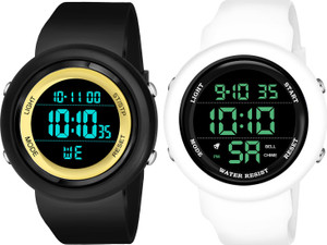 hala COMBO BEN GOLD WHITE BLACK Sports Digital Watch For Boys
