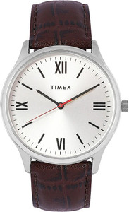 TIMEX Silver Dial Leather Strap Analog Watch - Men - TW0TG7300 - Image 1