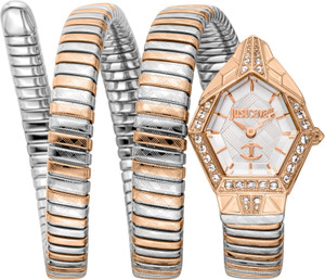 Just Cavalli Aversa Silver Dial Rose Gold Steel Strap Watch for Women - JC1L222M0045