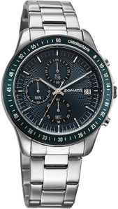 SONATA Chronos Sonata Chronos Quartz Dark Blue Round Dial Men's