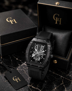 GETHUNT Premium Skeleton Analog Watch for Men Black - Image 5