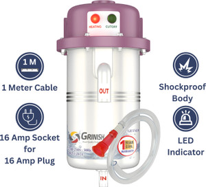 Grinish L Instant Water Geyser Instant Hot Water Portable Geyser With Shock Proof Body Tap