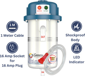 Grinish L Instant Water Geyser Instant Hot Water Portable Geyser With Shock Proof Body Tap
