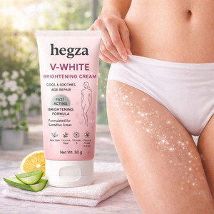 Hegza V-White Brightening Cream for Sensitive Areas with Aloe Vera