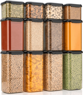 4 SACRED Plastic Grocery Container - 500 ml, 1100 ml, 1500 ml