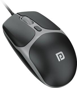 Portronics Toad 103 Wired Ergonomic Optical Mouse with 2400 DPI, Plug & Play