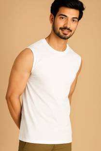 Jangoboy Solid Men Round Neck White T-Shirt