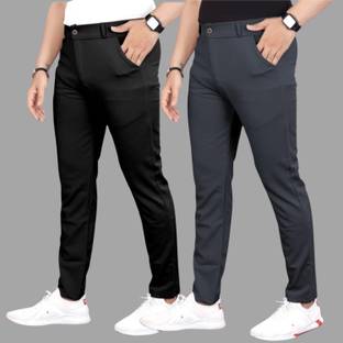 lapataclub Slim Fit Men Black, Grey Trousers
