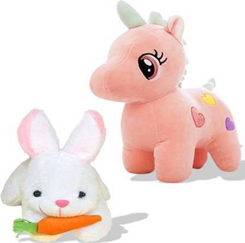 Hello Baby Cute & Attractive Unicorn With Rabbit(Combo) For Kids(Pink)-24Cm – 24 cm