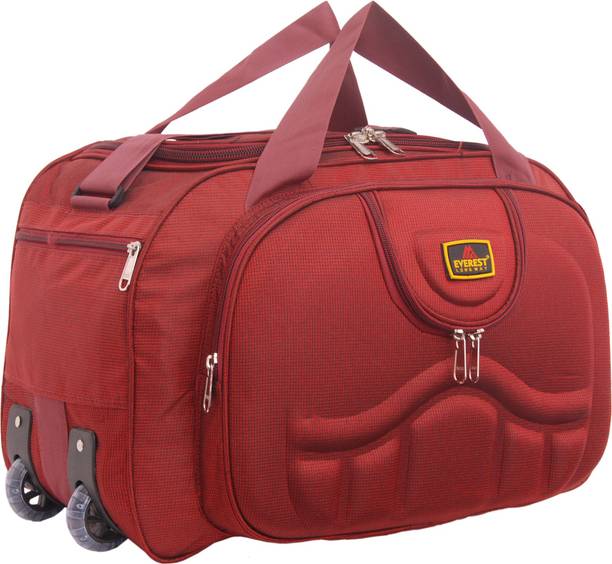 Everest (Expandable) 40L Waterproof Polyester Lightweight Luggage Travel Duffel Bag with 2 Wheels Duffel With Wheels (Strolley)