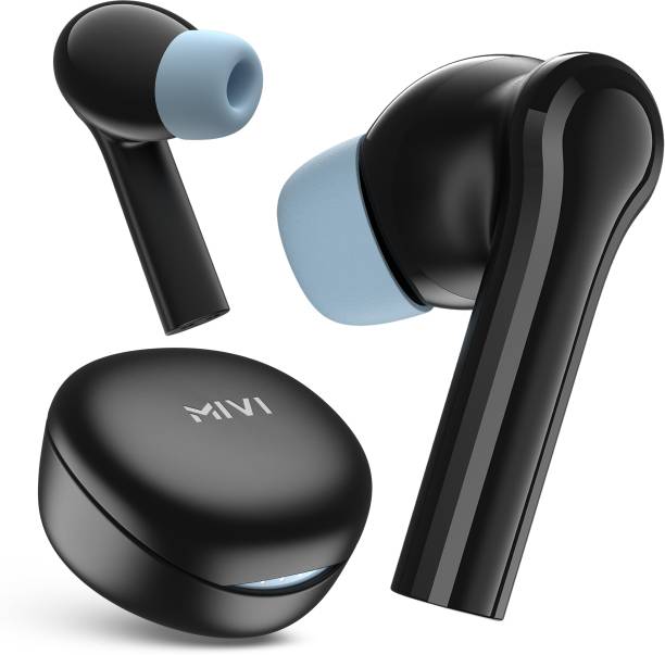 Mivi DuoPods D4 TWS,Rich Bass,50H Playtime,AI ENC,Low Latency,13mm,5.3 BT Bluetooth Headset  (Black, True Wireless)