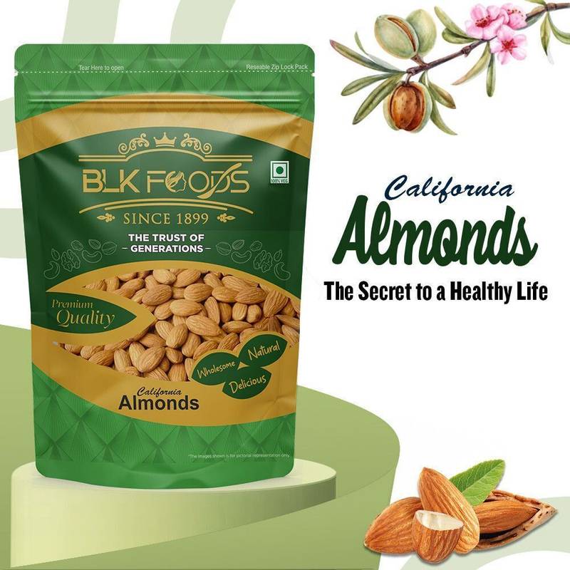 BLK FOODS Select Natural California Badam giri 1Kg Almonds