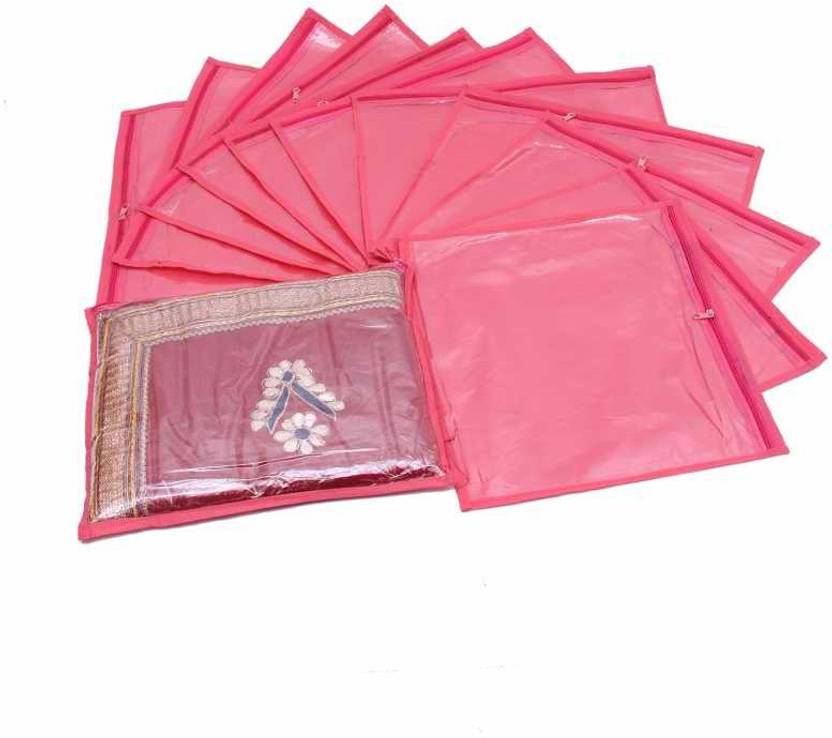 Kuber Industries Designer Single Packing Saree Cover Set Of 24 Pcs MKU000881 Pink