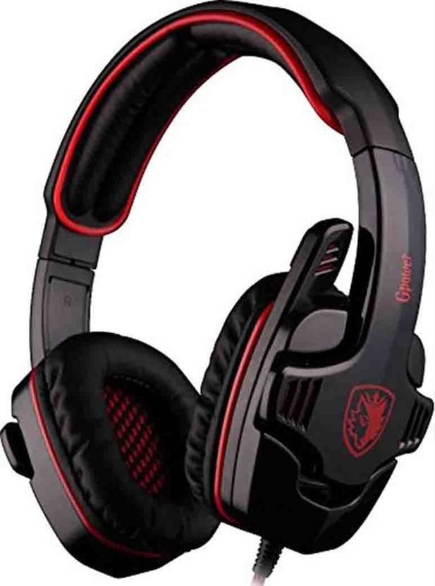Sades SA708 Wired Headset with Mic Red and Black, On the Ear