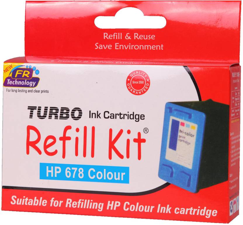 Turbo Ink Refill Kit for HP 678 Cartridge: Multi Color Ink Cartridge Magenta, Cyan, Yellow