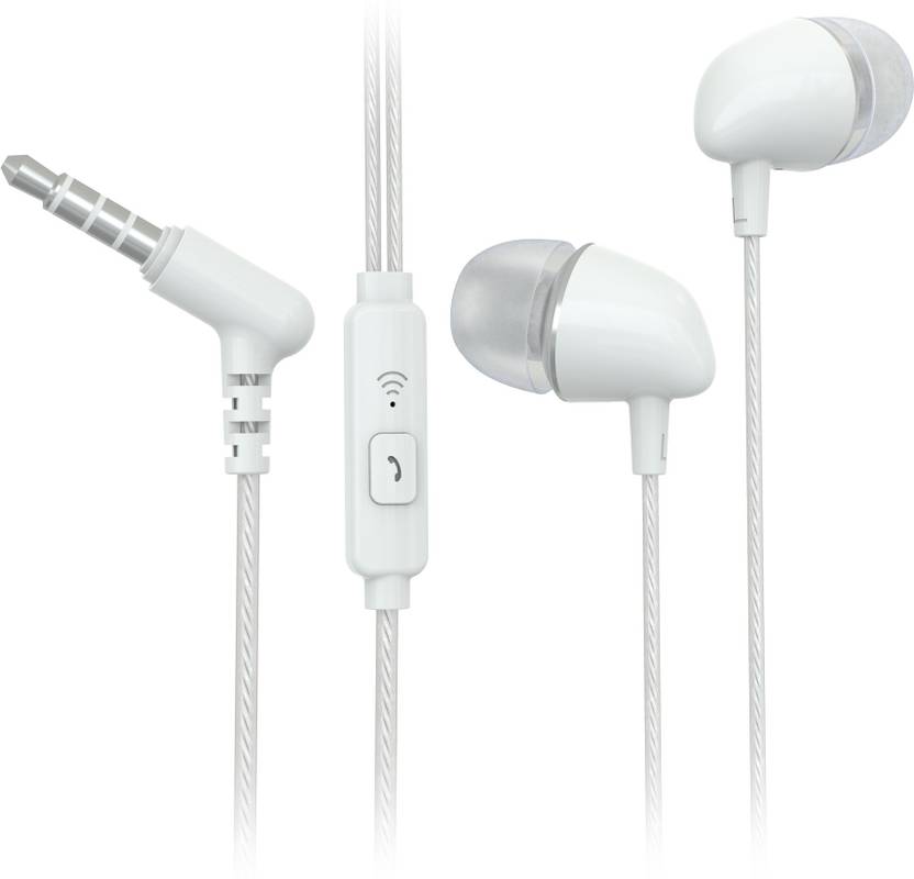 Flipkart SmartBuy Wired Headset With Mic White, In the Ear