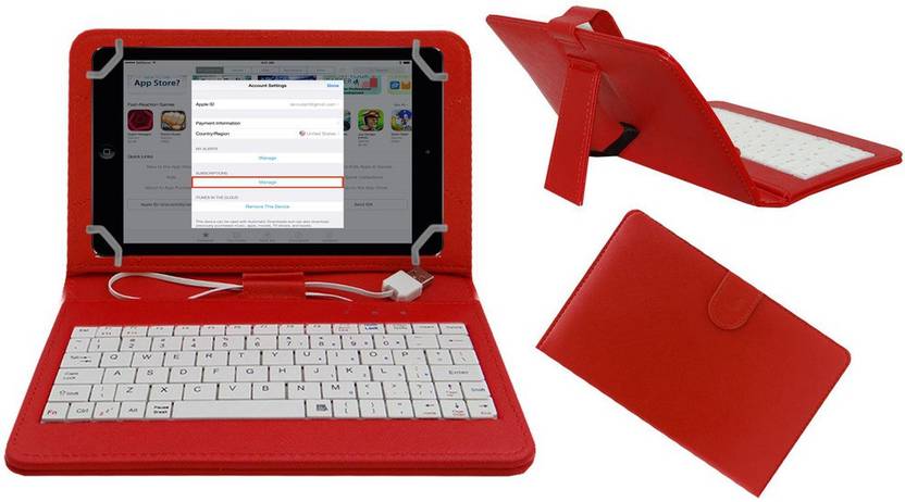 ACM Keyboard Case for Universal for 7 Inch Tablet Red