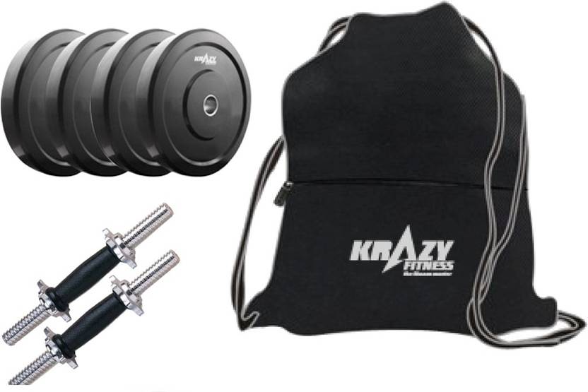 Krazy Fitness PVC Adjustable Dumbells 4 KG With Back Pack Gym Fitness Kit