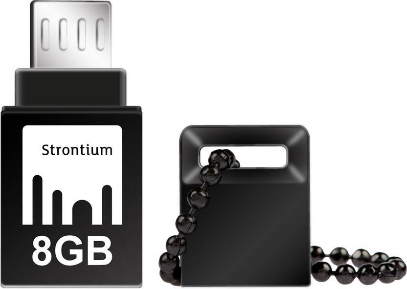 Strontium 8 GB NITRO ON THE GO OTG USB 3.0 FLASH DRIVE 8 GB OTG Drive Black, Type A to Micro USB