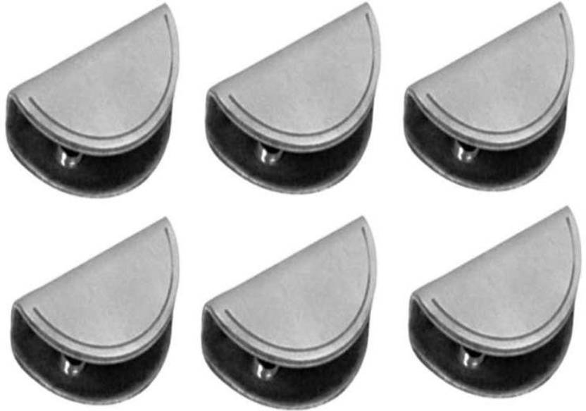 Smart Shophar Stainless Steel D Type Glass Shelf Bracket 2 Inches :: 12 mm 6 Pc 5.08cm X 2.54cm Shelf Bracket Stainless Steel