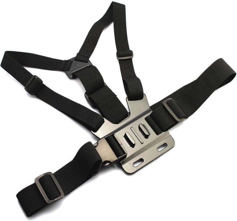 Mobilegear Adjustable Body Chest Belt Mount for GOPRO HERO, SJCAM, Yi Other Action Cameras Strap Black