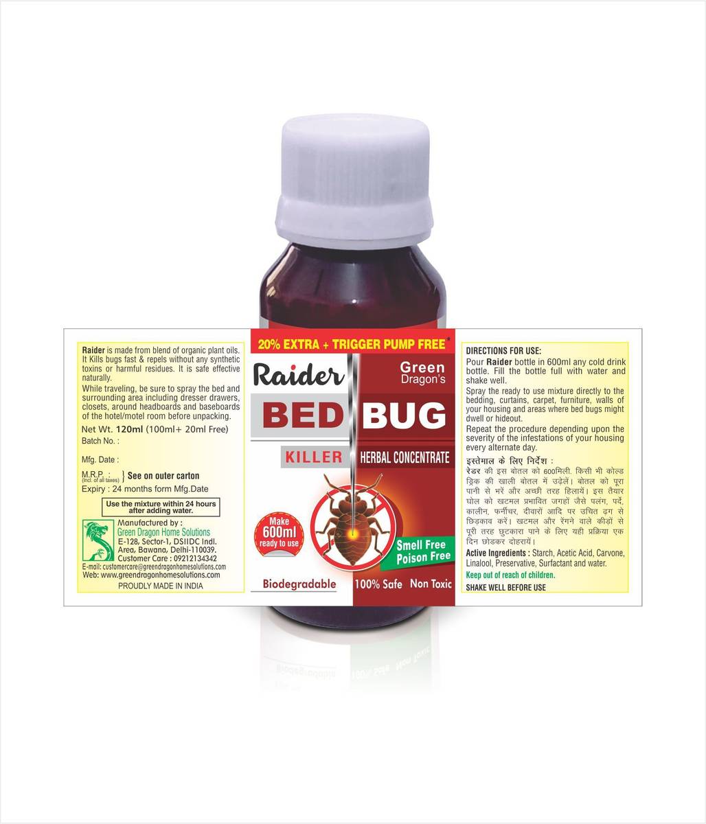 Green Dragon 'Raider' Bed Bug Killer Concentrate Make 600 Ml Ready to Use — photo 2