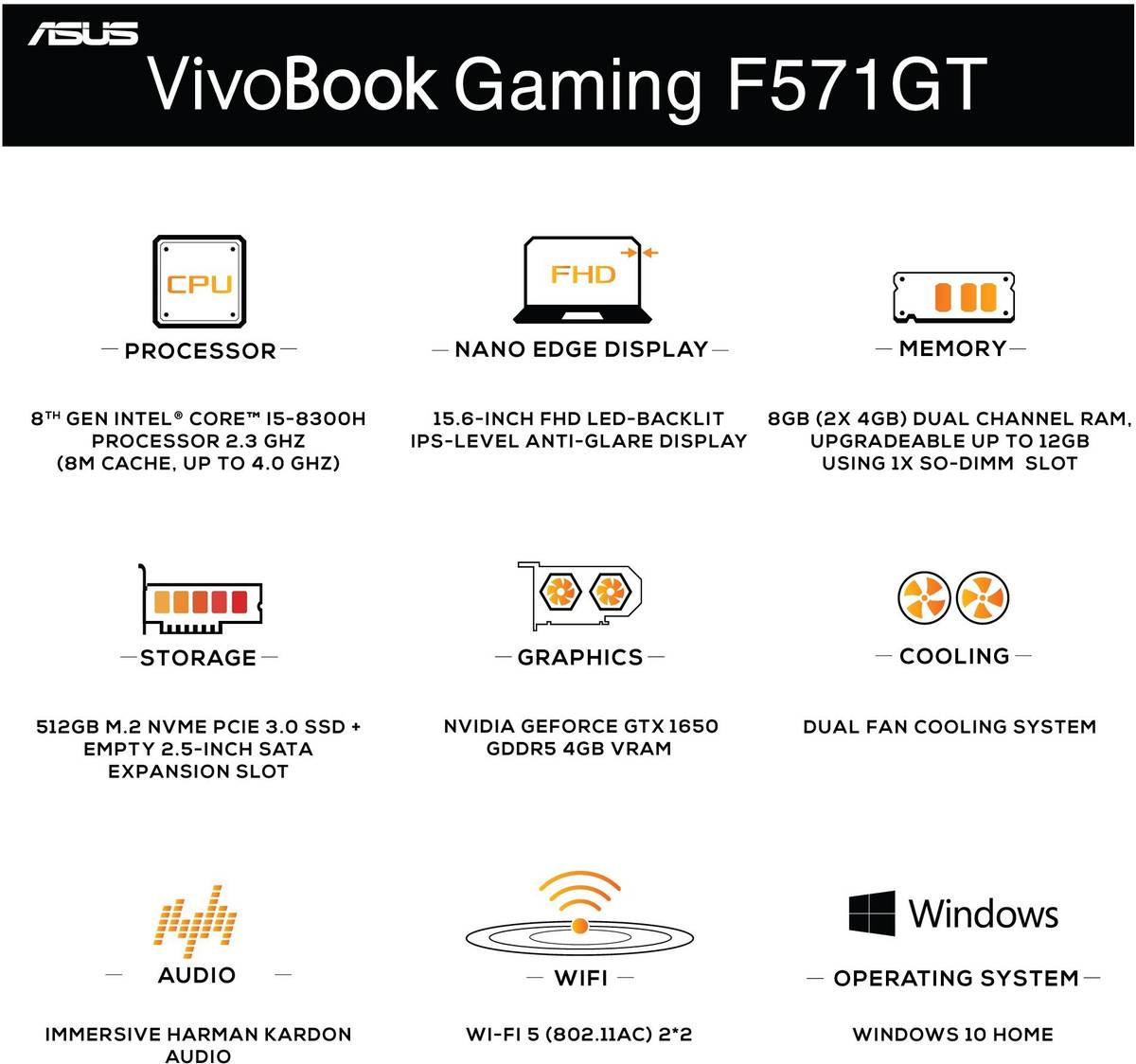 ASUS VivoBook Gaming Intel Core i5 8th Gen 8300H - (8 GB/512 GB SSD/Windows 10 Home/4 GB Graphics/NVIDIA GeForce GTX 1650) F571GT-BQ619T Gaming Laptop — photo 2