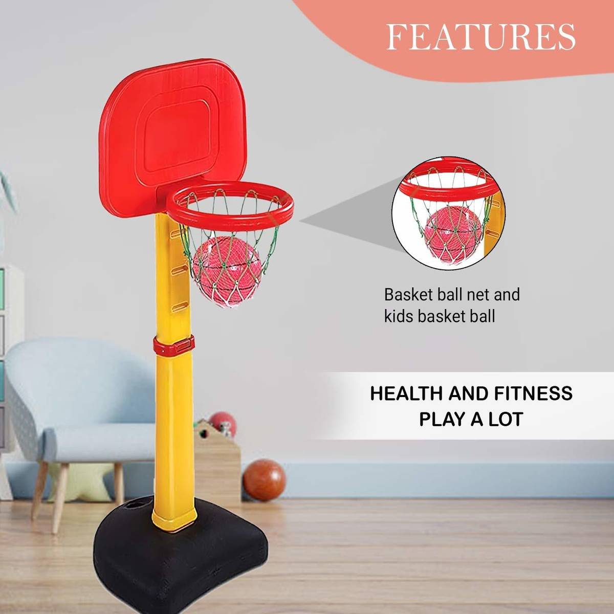 baybee Multi Activity Sports Basketball For Kids Outdoor & Indoor Games Toys For Kids Basketball — photo 4