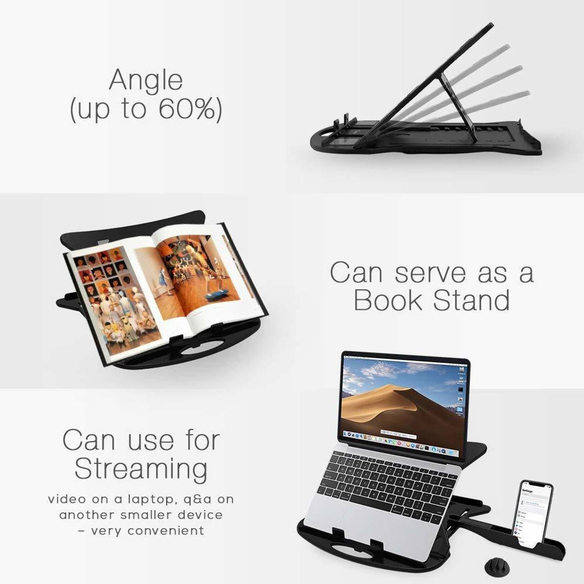STRIFF Adjustable Laptop Stand, Ventilated, Portable, Foldable with Phone Stand Plastic Rotatable Laptop Stand with Adjustable Height Compatible with Universal Laptops — photo 3