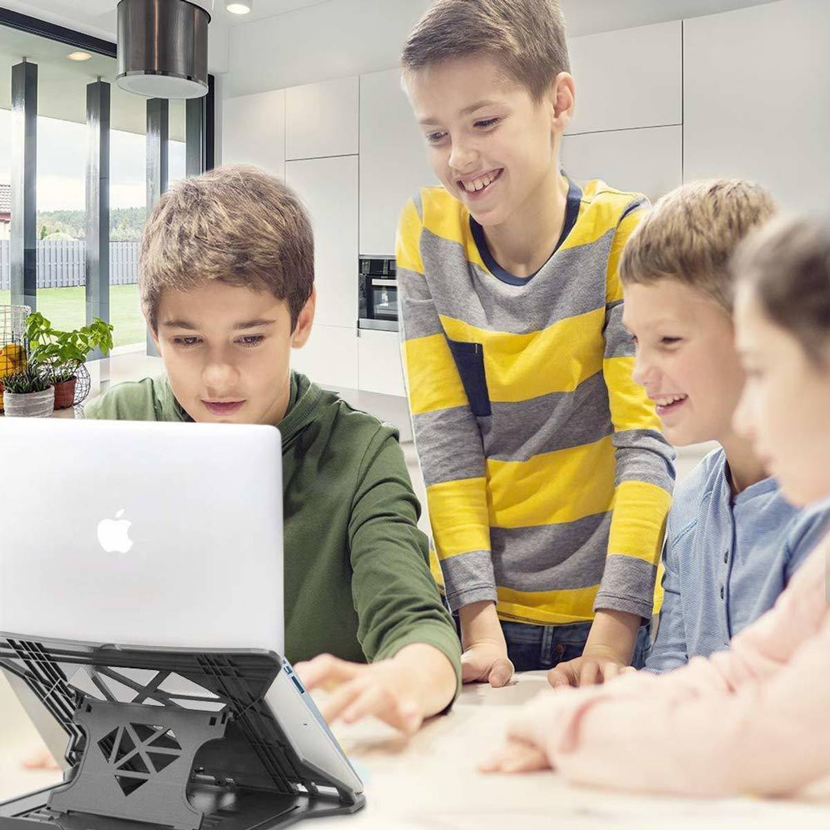 STRIFF Adjustable Laptop Stand, Ventilated, Portable, Foldable with Phone Stand Plastic Rotatable Laptop Stand with Adjustable Height Compatible with Universal Laptops — photo 2