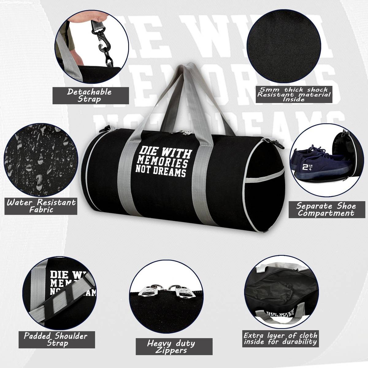 Dmade Premium Quality sports/gym bag with shoe rack 20L Duffel Without Wheels — photo 3