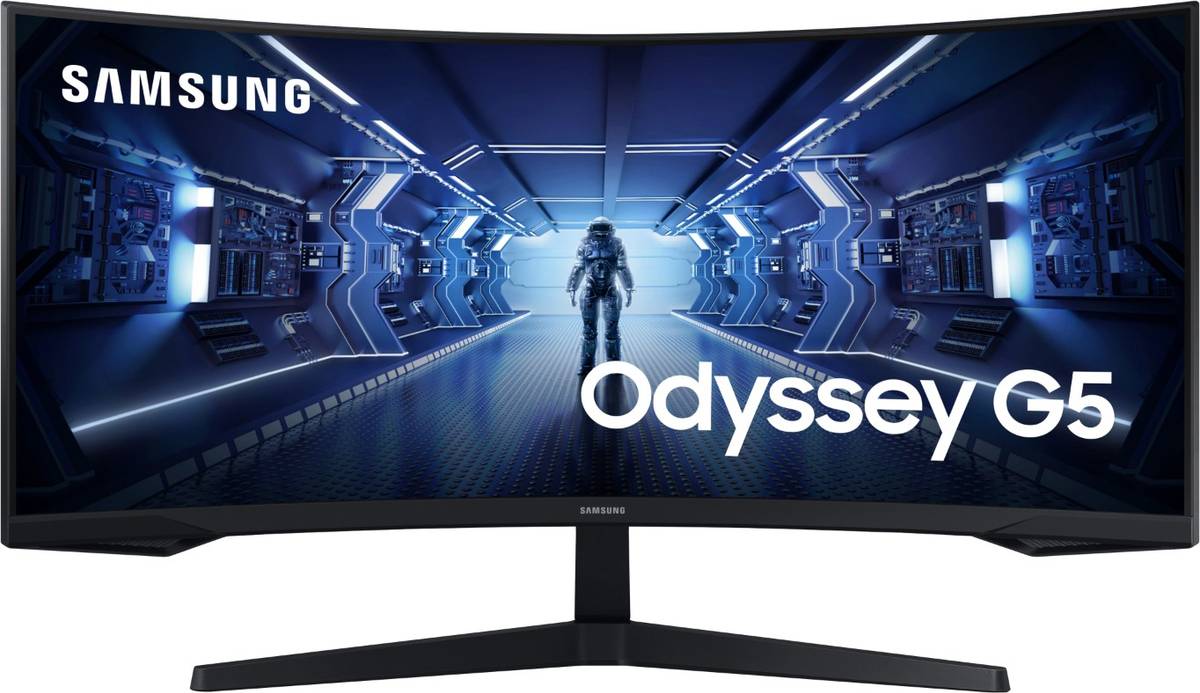 Samsung Odyssey G5 Curved 86.4 cm (34 inch) Curved WQHD LED Backlit VA Panel with HDR 10, Game Style UI, Borderless UltraWide Gaming Monitor (LC34G55TWWWXXL)