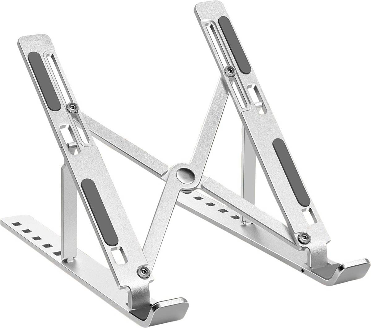 TEG laptop stand with adjustable folding Laptop Stand, Portable Laptop Mount, Adjustable Holder Riser, Ventilated Ergonomic Aluminum Notebook Stand, Compatible with MacBook Pro, Dell, Lenovo, HP Aluminium Desk Stand Rotatable Laptop Stand with Adjustable Height Compatible with Universal Laptops