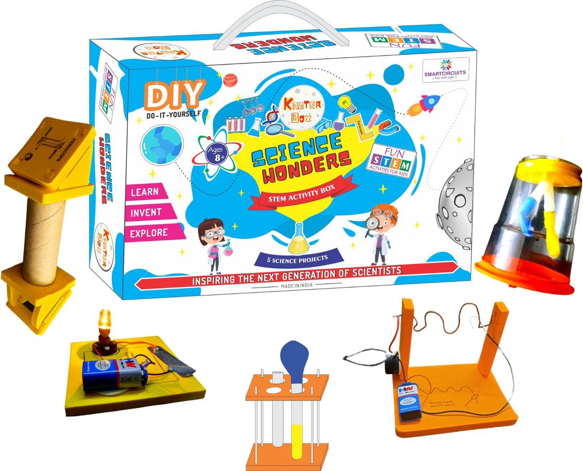 Smartcircuits Science Activities Kit| DIY STEM kit for Kids Age 9-12 Years Boys Girls| STEM Kit for Class 4th - 7th |Experiment Kit, 5 in 1 Combo Made in India Science Activity| STEM Toys Kit