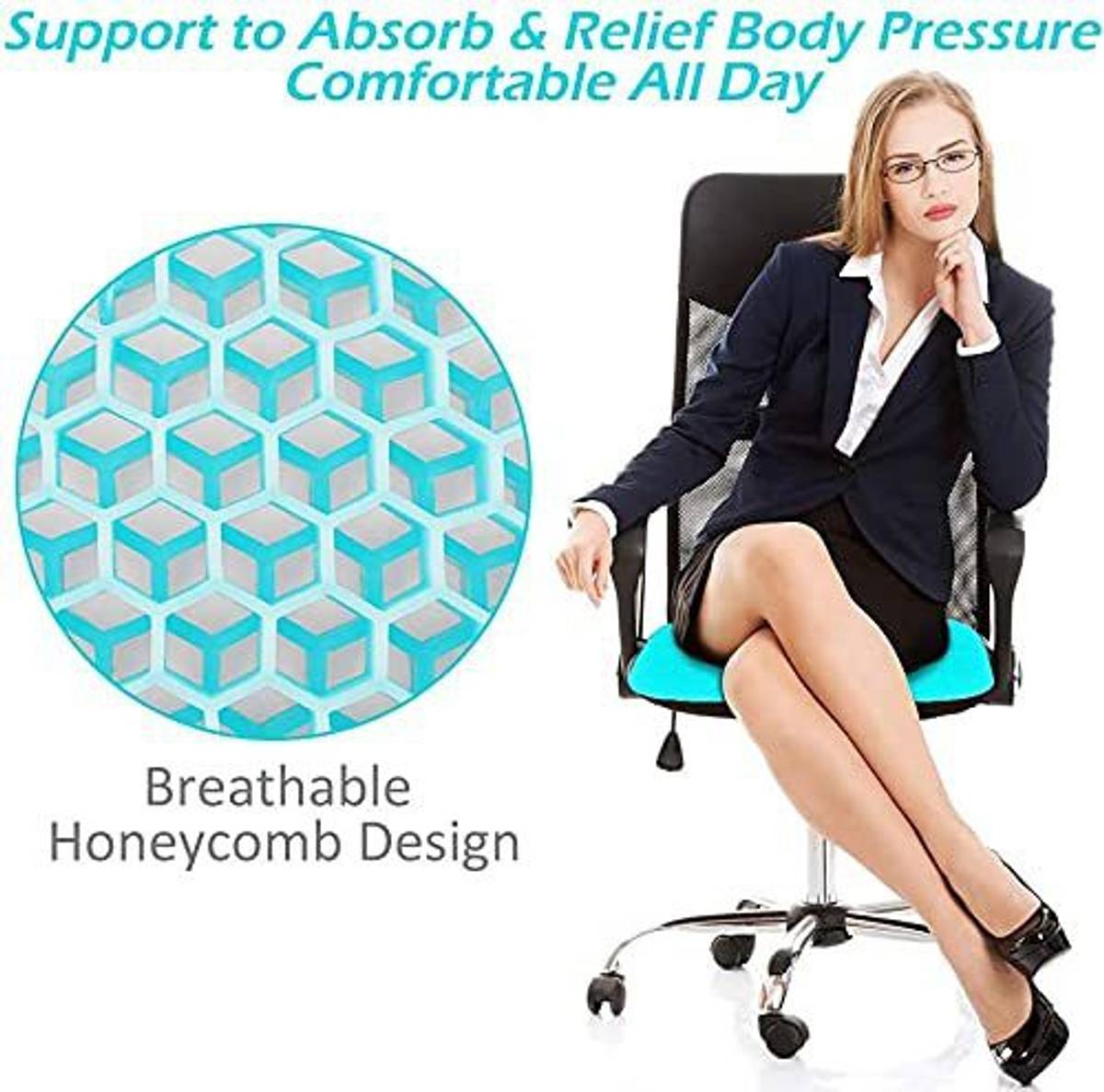 DN BROTHERS Egg Sitter Seat Cushion Soft Gel Mat for Office Chair, Back/ Hip Support DN295 Supporter