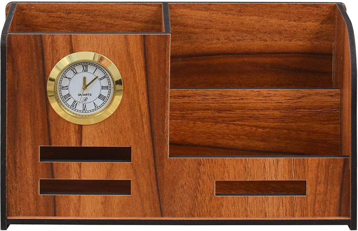 3 Compartments wooden pen and card stand — photo 4