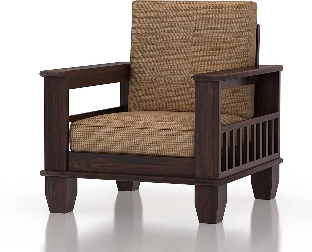 LOONART Solid Wood Sofa Set| Wooden 5 Seater Sofa Set| Sheesham Wood Sofa Set| Sofa Set| Fabric 3 + 1 + 1 Sofa Set — photo 3