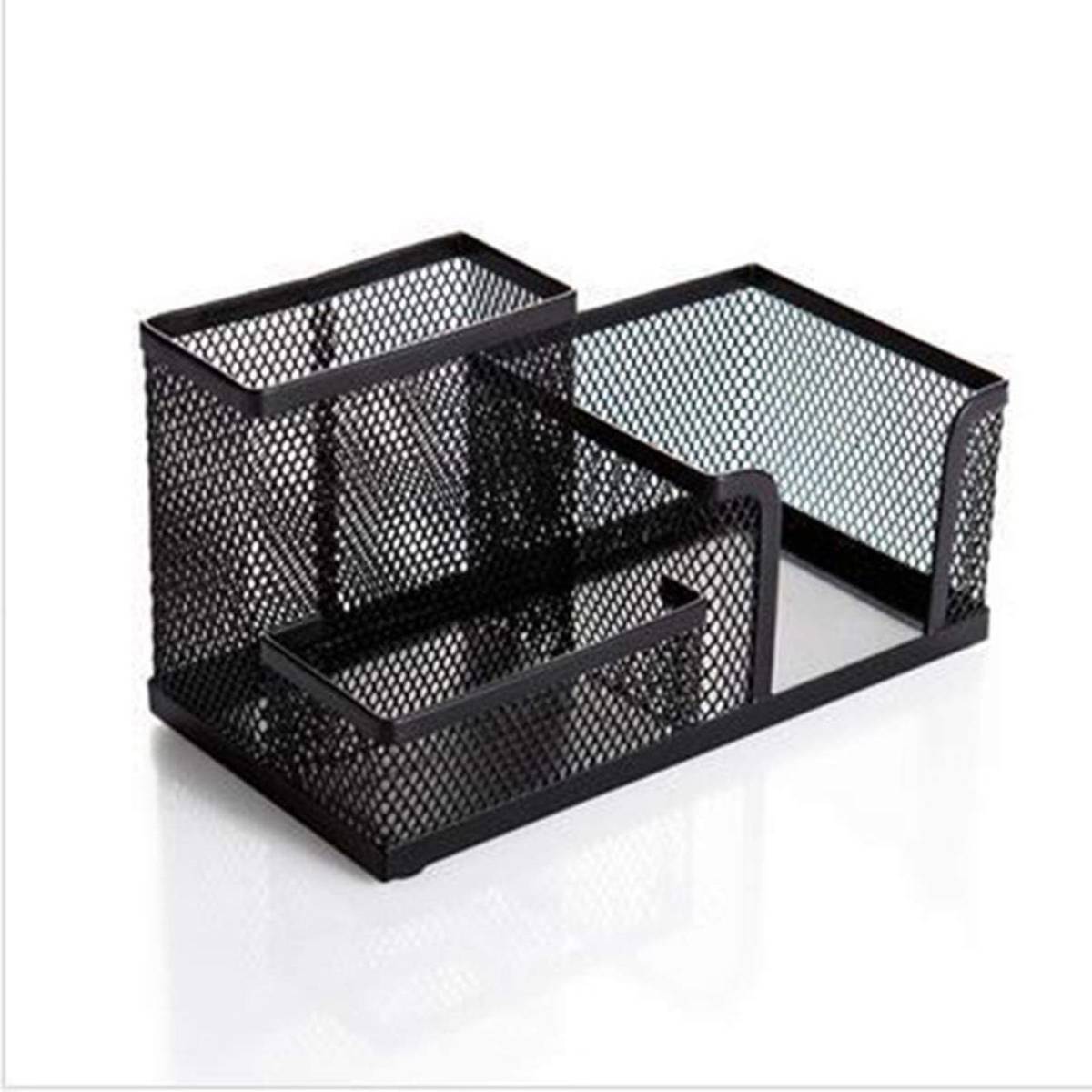 Home Brilliant 3 Compartments metal Mesh Desk Organizer Stationary Storage Stand Pen/Pencil Holder for Office, Home — photo 2