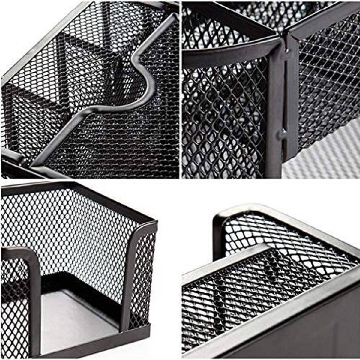 Home Brilliant 3 Compartments metal Mesh Desk Organizer Stationary Storage Stand Pen/Pencil Holder for Office, Home — photo 4