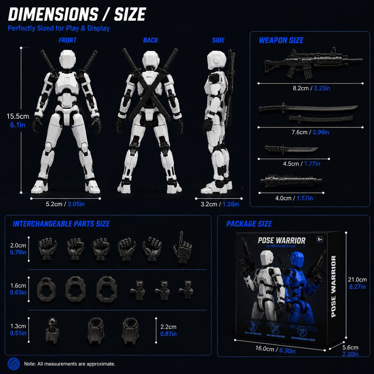 Version 2 Red Blue Poseable Action Figure Set with Toy Accessory Pack — photo 2