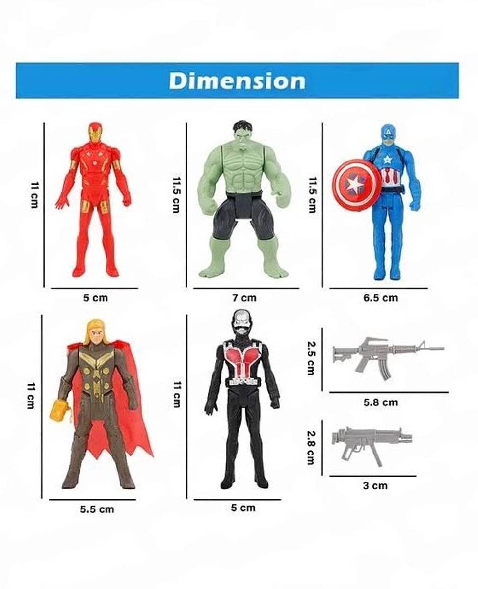 Mahi Zone 5 Avenger Super Hero Action Figure Toy Set for Kids and Boys_P547 — photo 5