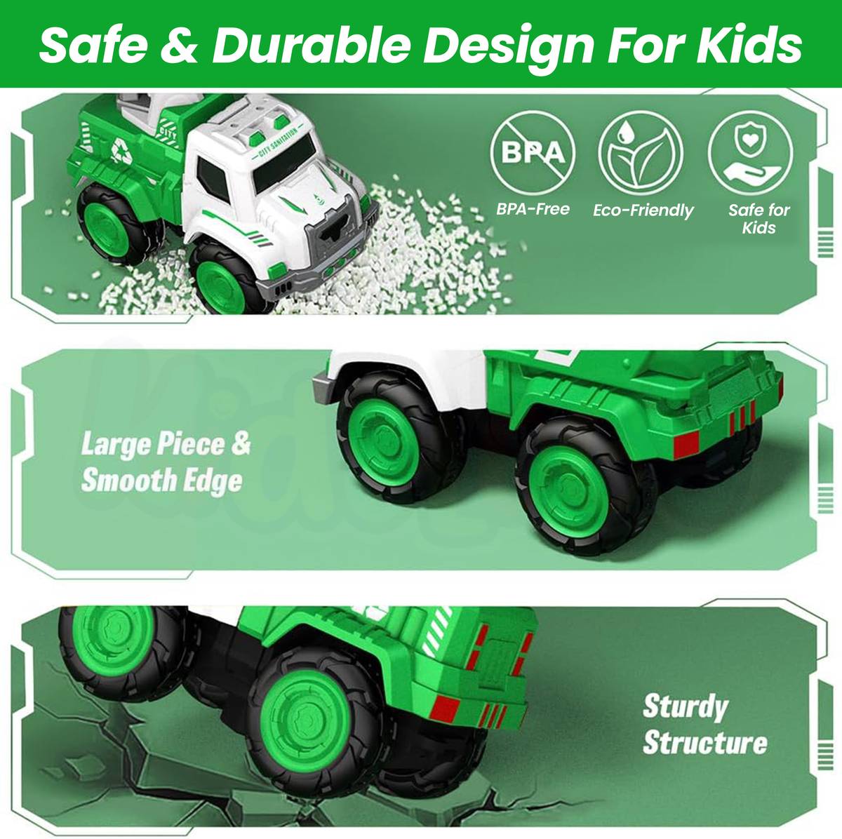 KIDOLOGY 5 in 1 Transforming Robot Sanitation Vehicle Toy for Kids Age 3+ Years — photo 2