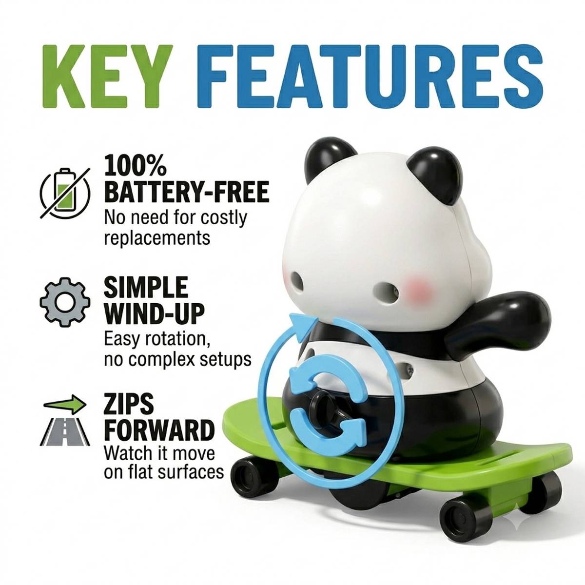 7u7 3 in 1 Panda Stunt Toy for Kids | Skateboard, Hula Hoop & Jump Rope Panda Toy — photo 3