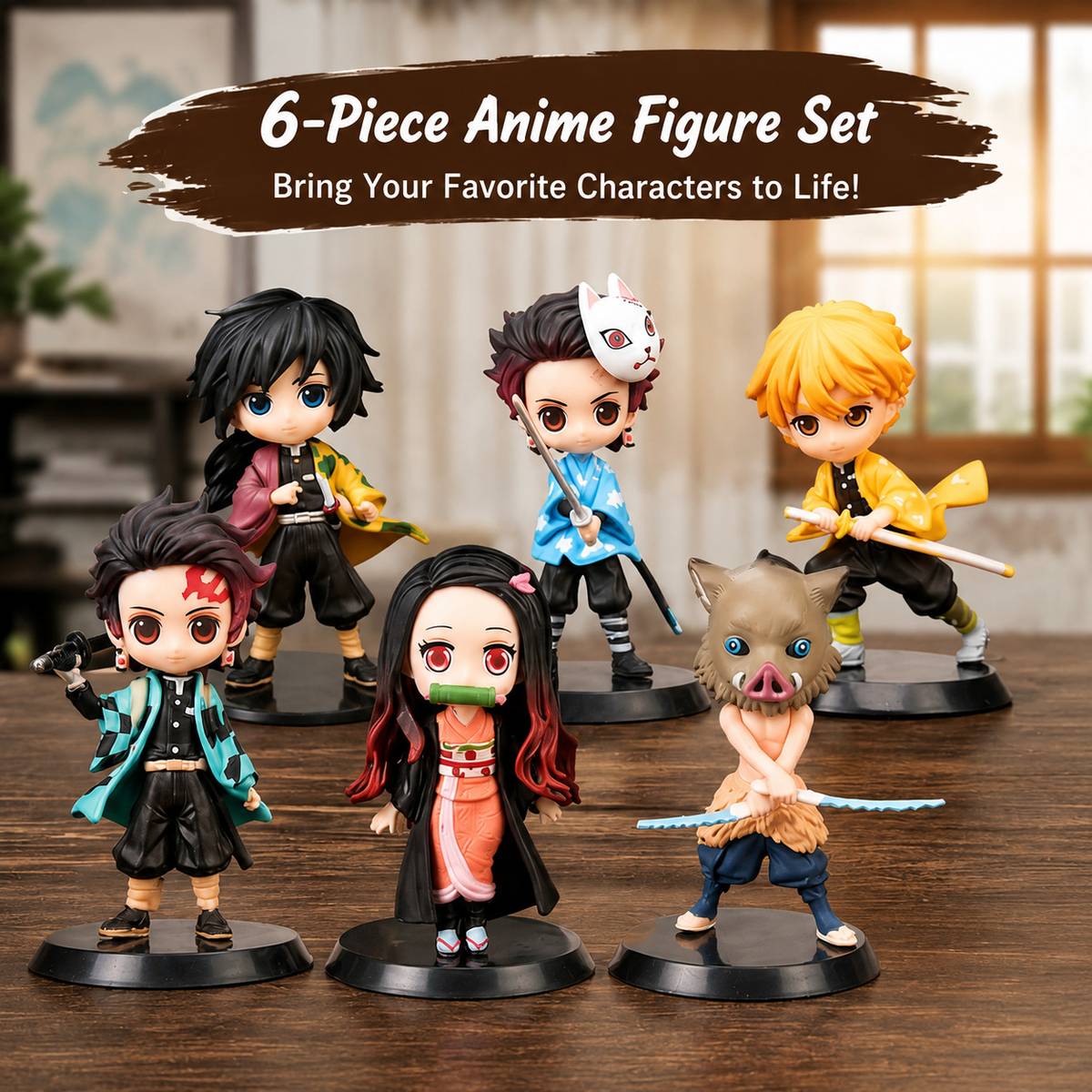 Kiva Enterprise Demon slayer mini action figure set of 6 — photo 3