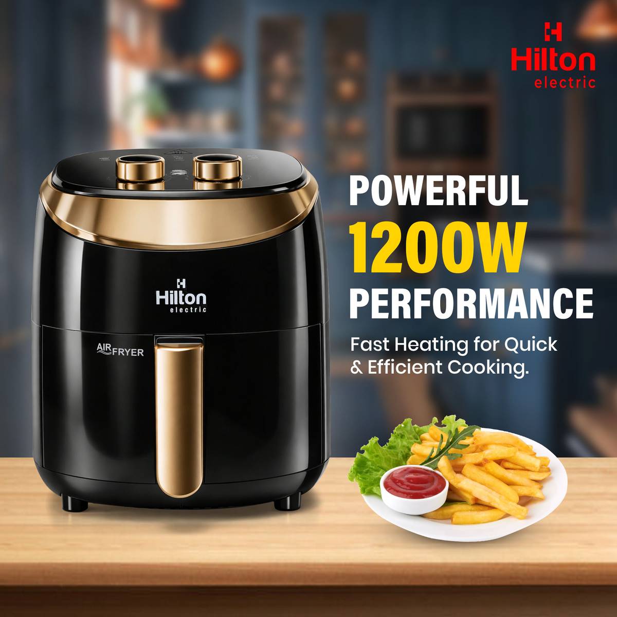 Electric Manual Air Fryer, Automatic Shut Off, 4.2 Litre Non-Stick Basket Air Fryer — photo 3