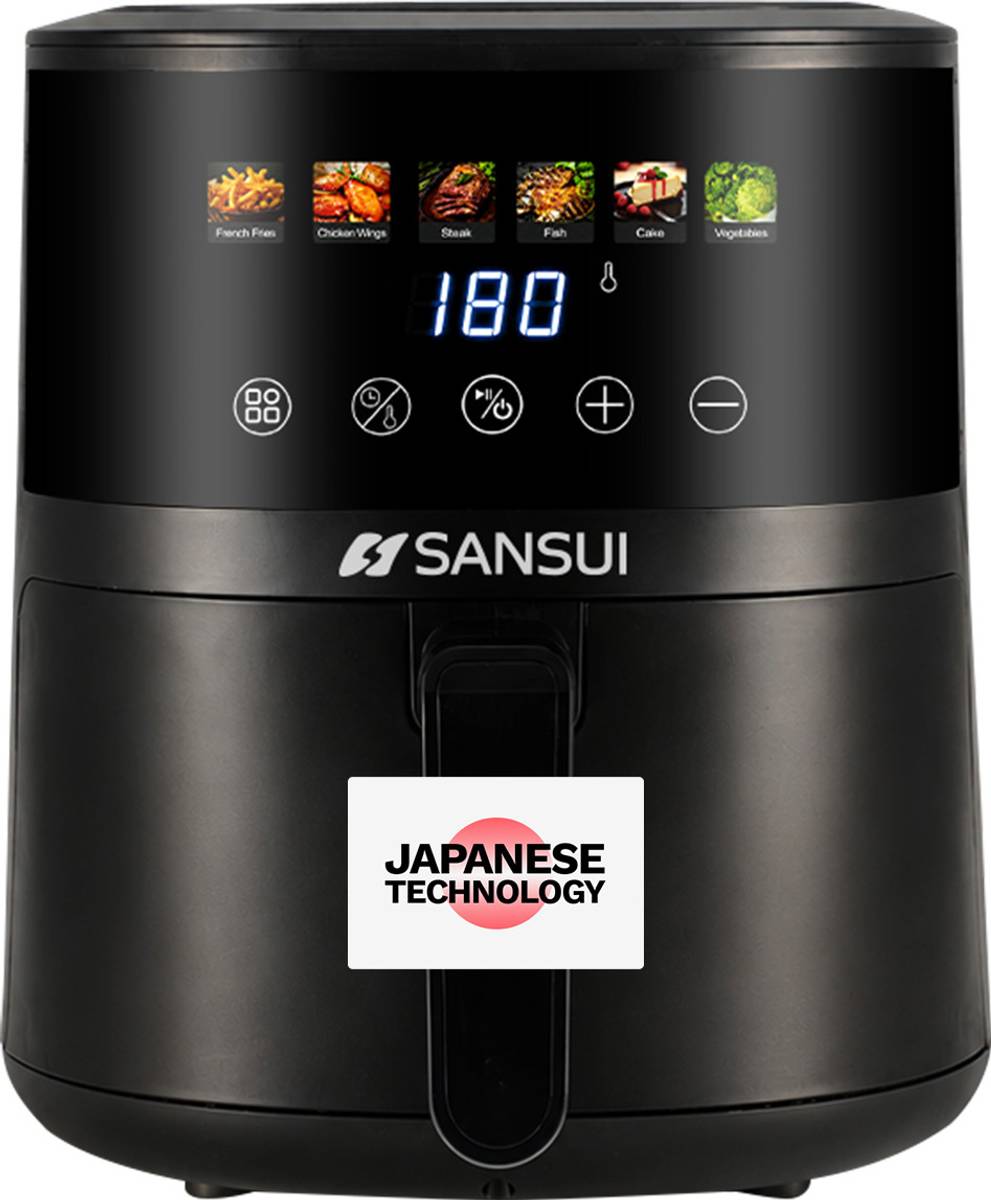 Sansui Kurkura Magic 5L With 85% Less Oil Consumption, Digital Touchscreen with Color Display, Non-Stick Basket Air Fryer