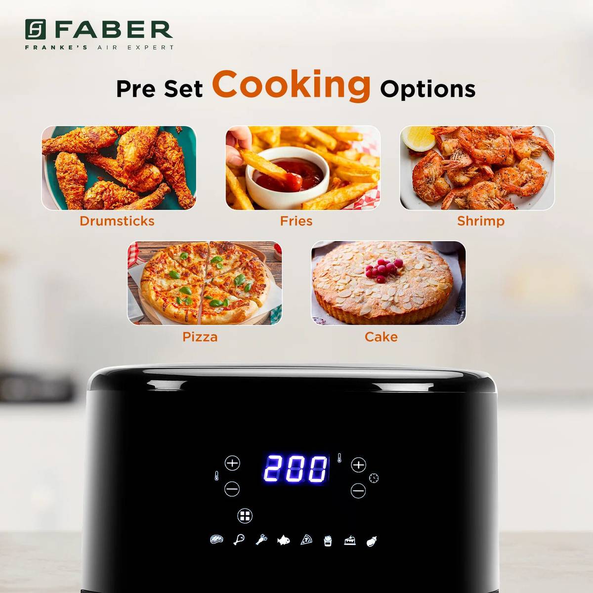 FAF 6.0L VW BK 1500W, Fry, Roast, Grill, Bake, Digital Display, Viewing Window, Aesthetic Look, Swirl Cooking, Cool Touch Handle, 85% Reduced Oil Usage, Auto Shut Off, BPA Free, Compact Sleek Design, Manual Control, Non-Stick Pan Air Fryer — photo 3